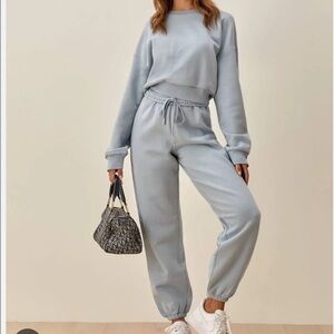Reformation Light Blue Women's Joggers - Drawstring Waist Sweatpants